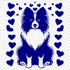 Artistic Sitting Shetland Sheepdog Vector Art