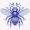 Free Unique Bee Stencil DXF - Commercial Use