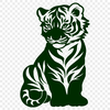 Beautiful Sitting Tiger - DXF Digital File