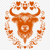 Highland Cow Digital Drawing In SVG, PNG, PDF And DXF Formats