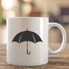 Whimsical SVG Umbrella Clip Art Design A digital illustration of a colorful umbrella on a cloudy sky background.