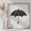 Umbrella Stencil In PNG & SVG - Free Digital Download