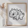 Creative Baby Dinosaur - PNG Format