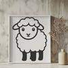 Beautiful Sheep Template In SVG For Free Download