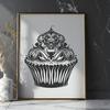 Beautiful Cupcake - Food DXF