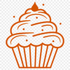 Cupcake Digital Drawing In SVG, PNG, PDF And DXF Formats