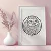 Stunning Sloth In DXF - Free Download