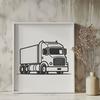 Semi Truck Drawing In SVG, PNG, PDF And DXF Formats