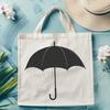 Beautiful White Umbrella Silhouette on Blue Background A simple white umbrella on a blue background, suitable for graphic design and digital art.