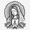 Floral Virgin Mary Decal