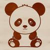 Nature's Gentle Giant - Panda SVG A large black and white panda bear stands on its hind legs in a natural habitat setting.