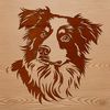 Aussie Dog Breed Portrait Vector Illustration A high-quality illustration of a dog's head with distinctive markings, representing the breed's characteristics.