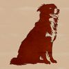 Australian Shepherd Clipart Free Download A loyal Australian Shepherd sitting on a grassy background.