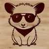 Whimsical Wildlife Mascot SVG Design A wild animal possum wearing sunglasses in a vector design.