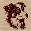 Canine Head Features Vector Art A breed-specific illustration of a dog with distinctive head features.