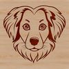 Breed Portrait Illustration A portrait of a medium-sized dog with a distinctive coat pattern, representing the breed known as the Australian Shepherd.