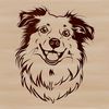 Beautiful Australian Shepherd SVG Design A digital illustration of a loyal Australian Shepherd dog breed.