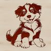 Free Australian Shepherd SVG Download A high-quality illustration of a sitting Australian Shepherd dog breed.
