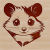 Cute Possum Clip Art Design A wildlife illustration of a possum, suitable for various design purposes including vector art and commercial use.