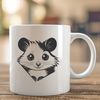Cute Possum SVG Clip Art A possum in its natural habitat, illustrated as a vector graphic.