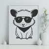 Trendy Possum Portrait with Shades A cartoon possum character wearing trendy sunglasses on its face.