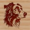 Free SVG Dog Clip Art High-resolution SVG image of a head-on portrait of a typical Australian Shepherd dog.