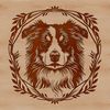 Free Clip Art of an Aussie's Head Illustrative representation of an Australian Shepherd dog's head.