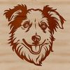 Loyal Australian Companion Vector graphic of a loyal and intelligent Australian Shepherd animal.