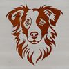 Australian Shepherd Breed Vector Art A high-quality digital image of a dog breed, specifically an Australian Shepherd, with detailed illustration.