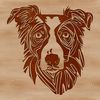 Free Vector Clip Art of a Pet Dog's Face A high-quality digital illustration of a Australian Shepherd dog's head, created as a vector graphic.