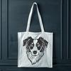 Illustrated Australian Shepherd Head Portrait A portrait illustration of a Australian Shepherd's head with detailed features.