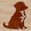 Beautiful Aussie Dog Illustration Australian Shepherd dog sitting on a background.
