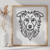 Australian Shepherd Digital Artwork In SVG, PNG, PDF And DXF Formats