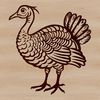 Holiday Turkey Graphic A vector graphic representation of a domesticated bird often depicted in holiday celebrations.