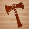 Hand Tool Graphics Design A high-quality vector illustration of a wooden-handled axe with a metal head.