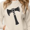 Metal Axe Head Illustration A 2D illustration of a metal axe head with a wooden handle, suitable for vector art and digital design.