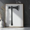 Vintage Axe Graphics A graphic illustration of a classic axe tool.