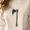 Hand-Held Axe Vector Graphic Vector illustration of a traditional hand-held axe, suitable for various design and crafting applications.