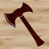 Classic Axe Design A detailed illustration of a classic axe head with a wooden handle.