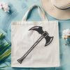 Cutting Edge Tool Illustration A handheld cutting tool with a curved blade attached to a wooden or metal handle.