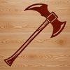 Handheld Chopper Graphic A digital representation of a traditional hand tool used for chopping and cutting materials.