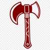 Vector illustration of a hand axe tool with detailed design elements.