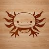 Axolotl Portrait SVG Illustration of a salamander's head, specifically an axolotl, with detailed features.