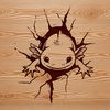 Side View of an Axolotl's Head A detailed illustration of an axolotl's head from a side perspective.