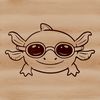 Axolotl Portrait in Vector Style Axolotl portrait in a vector design style, featuring the amphibian's distinctive features with added accessories.