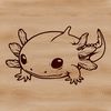 Cute Salamander SVG Design A detailed illustration of an axolotl salamander in a neutral background.