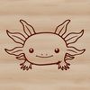 Axolotl Line Art Simple line drawing of a salamander's head, commonly known as the axolotl.