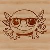 Cute Salamander Face with Glasses Illustration A stylized illustration of a salamander's head with glasses, represented as a vector graphic image.