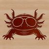 Cool Axolotl in Shades A cartoon axolotl salamander wearing trendy sunglasses and looking directly at the viewer.