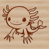 Close-up of a domesticated axolotl's head with intricate details, suitable for digital art and design.